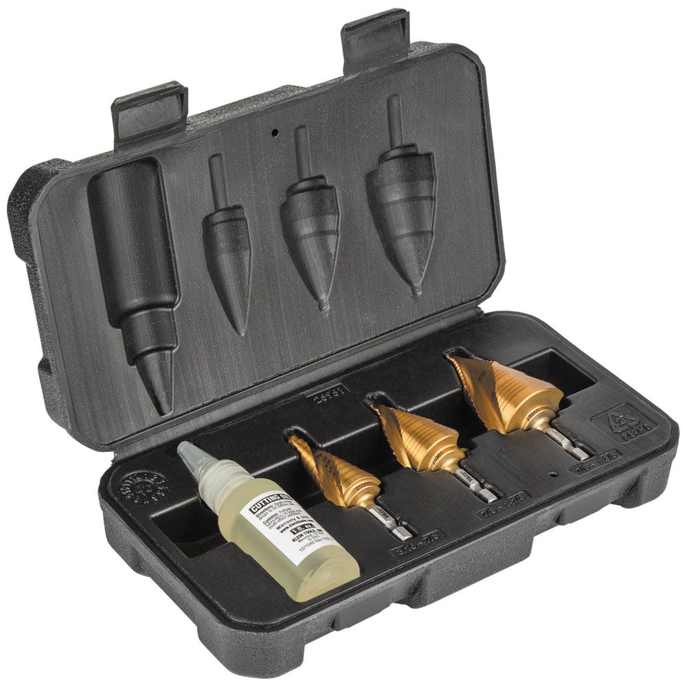 Klein Tools Step Bit Spiral Double Fluted Kit - 3 Piece from GME Supply