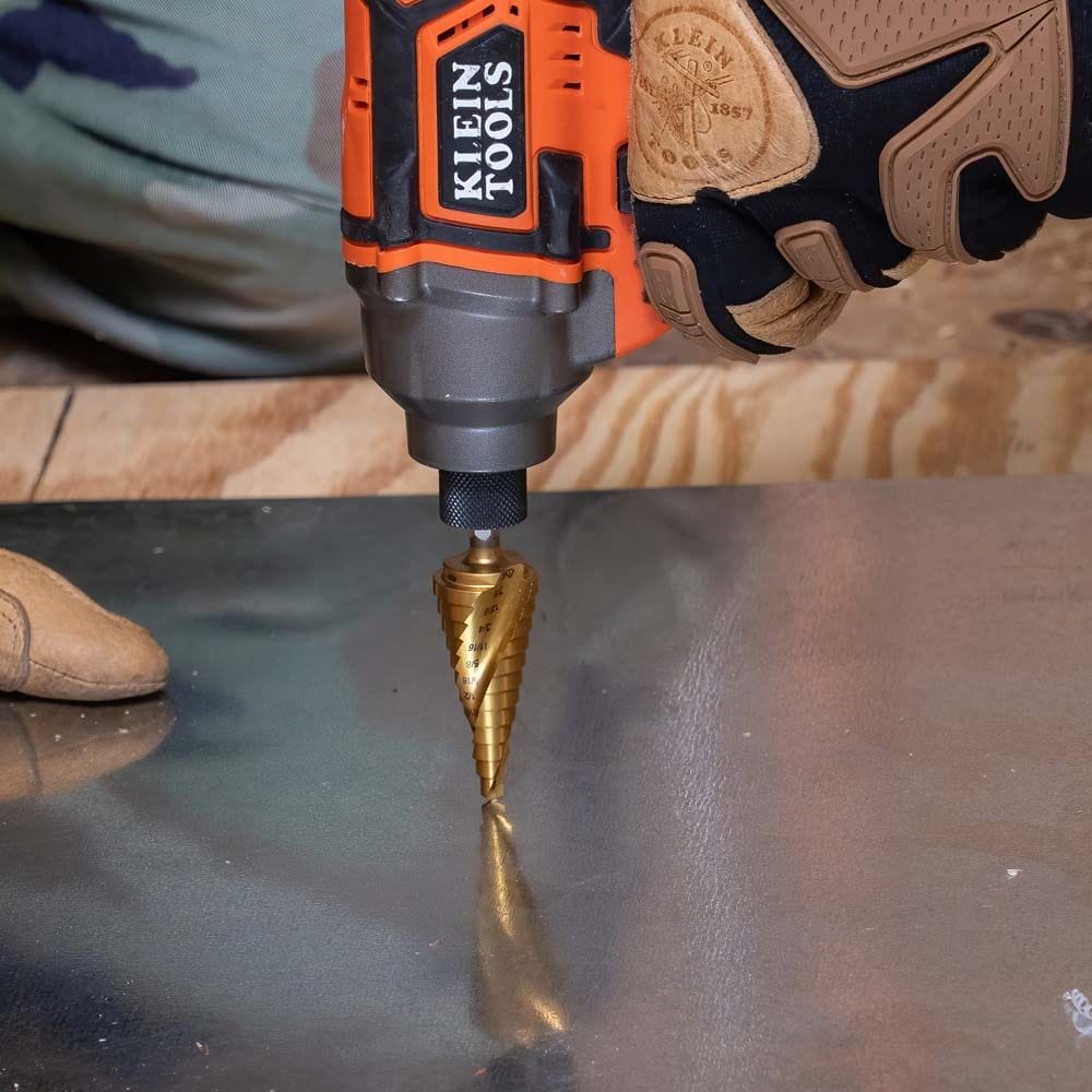 Klein Tools Step Bit Spiral Double Fluted VACO Kit 4 Piece