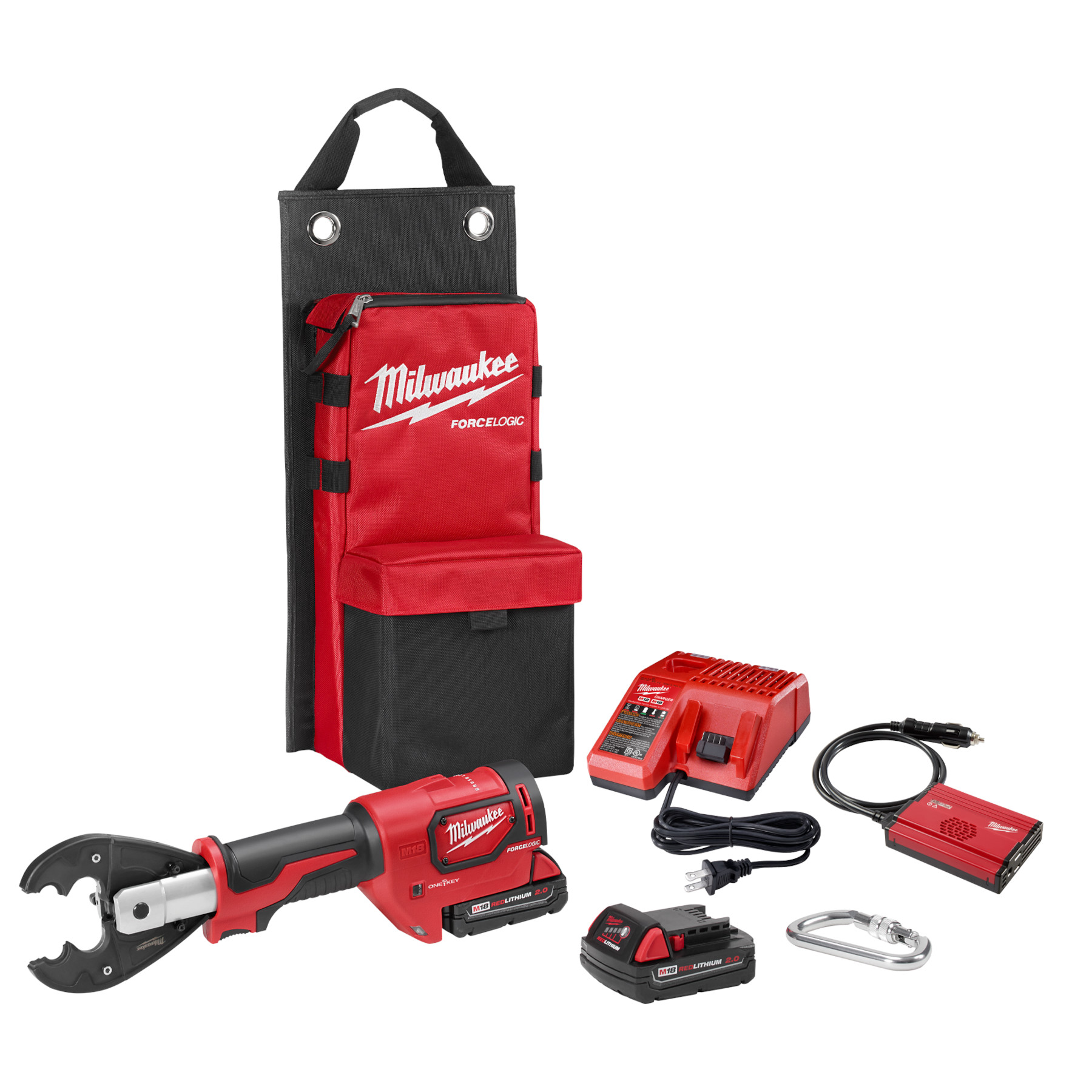 Milwaukee M18 FORCE LOGIC 6T Utility Crimper Kit with D3 Grooves and Fixed BG Die Kit from GME Supply