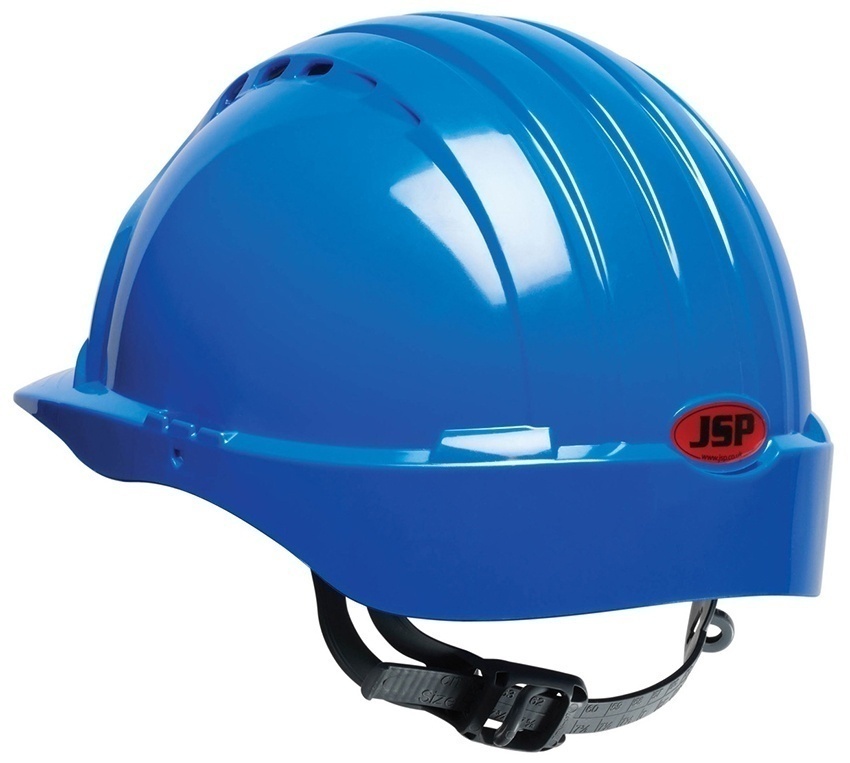 JSP Evolution 6121 Standard Brim HDPE Shell Hard Hat with 6 Point Suspension (General) from GME Supply