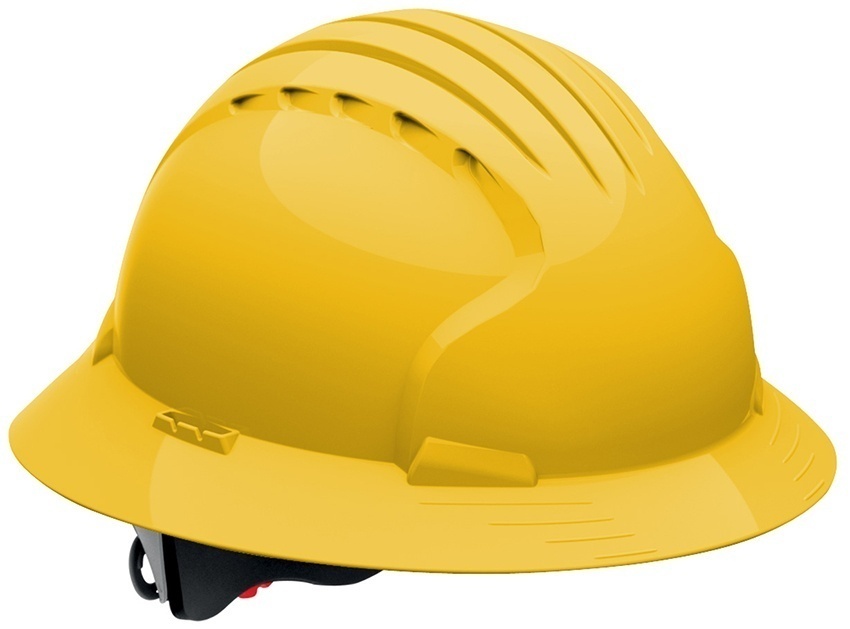 JSP 6161V Evolution Deluxe Full Brim Vented Hard Hat Yellow from GME Supply