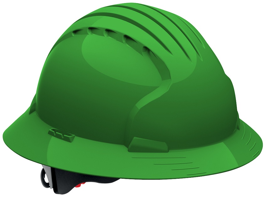 JSP 6161V Evolution Deluxe Full Brim Vented Hard Hat Green from GME Supply
