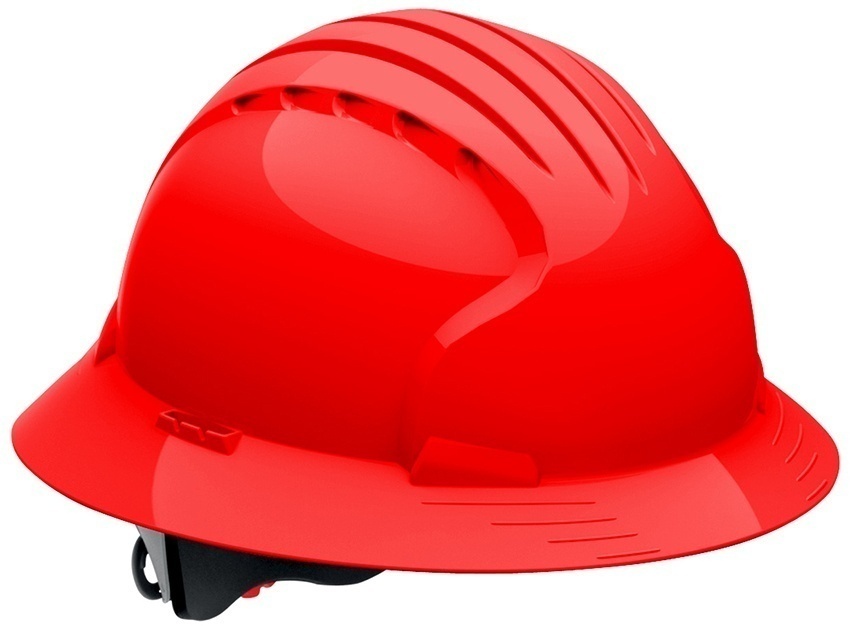 JSP 6161V Evolution Deluxe Full Brim Vented Hard Hat Red from GME Supply