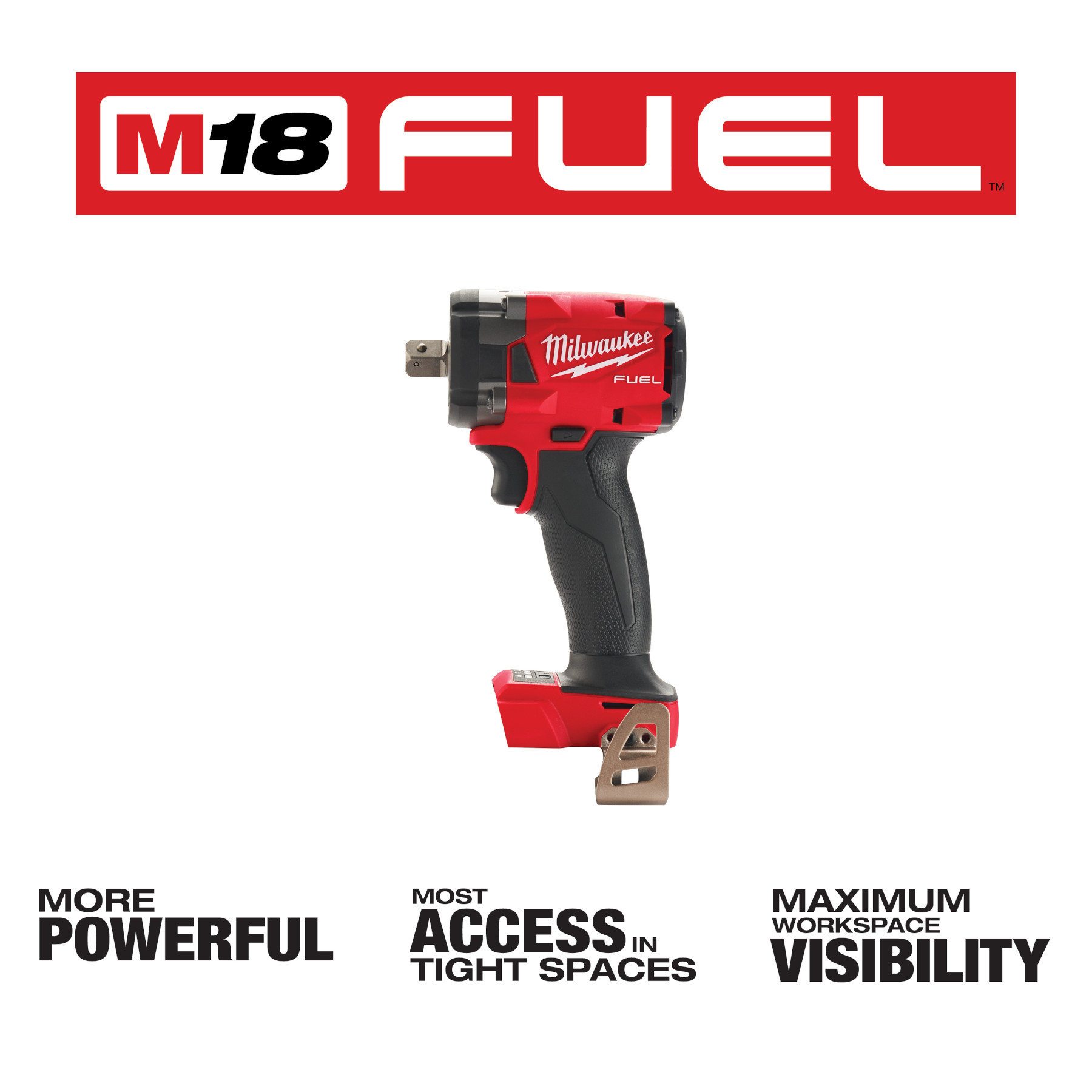 Milwaukee M18 FUEL 1/2 Inch Compact Impact Wrench with Pin Detent (Bare Tool) from GME Supply