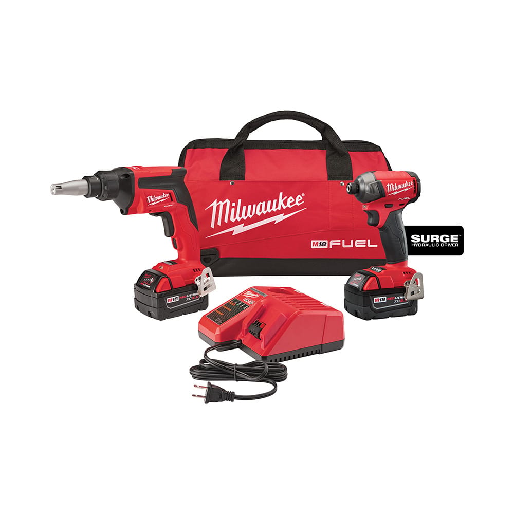 Milwaukee M18 FUEL 2 Tool Combo Kit with Drywall Screw Gun from GME Supply