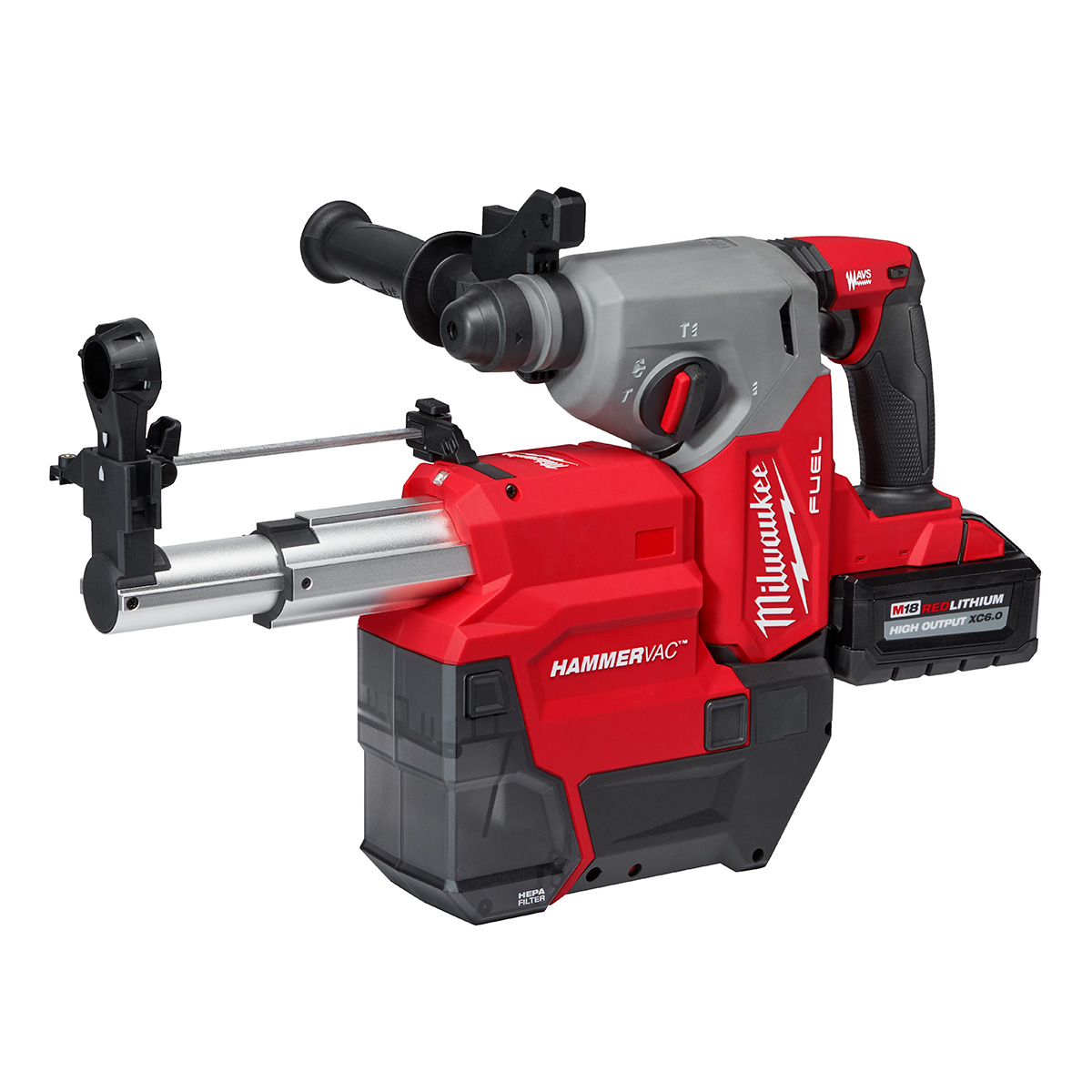 Milwaukee M18 FUEL 1 Inch SDS Plus Rotary Hammer with Dust Extractor Kit