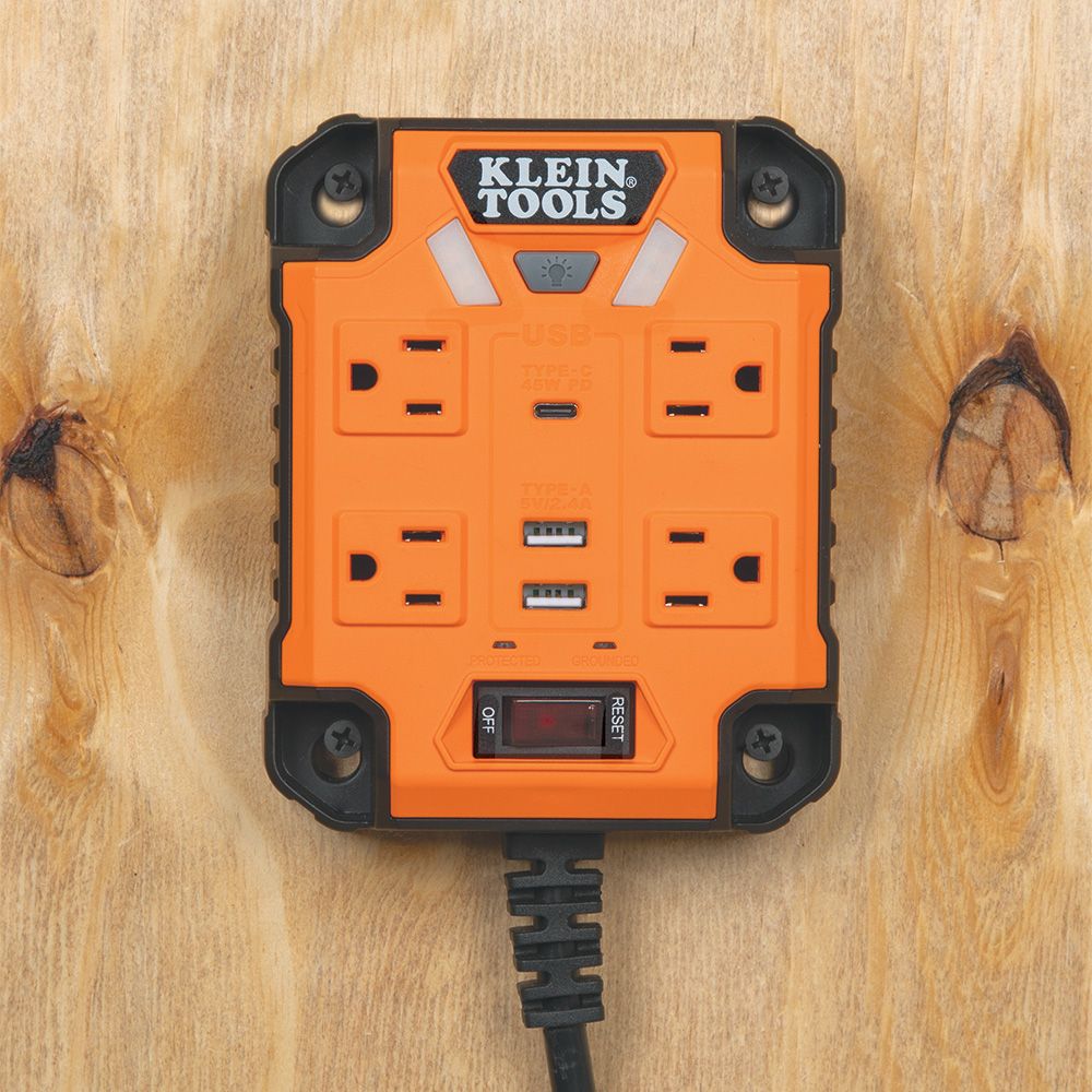 Klein Tools PowerBox 1 Magnetic Mounted Power Strip with Integrated LED Lights from GME Supply
