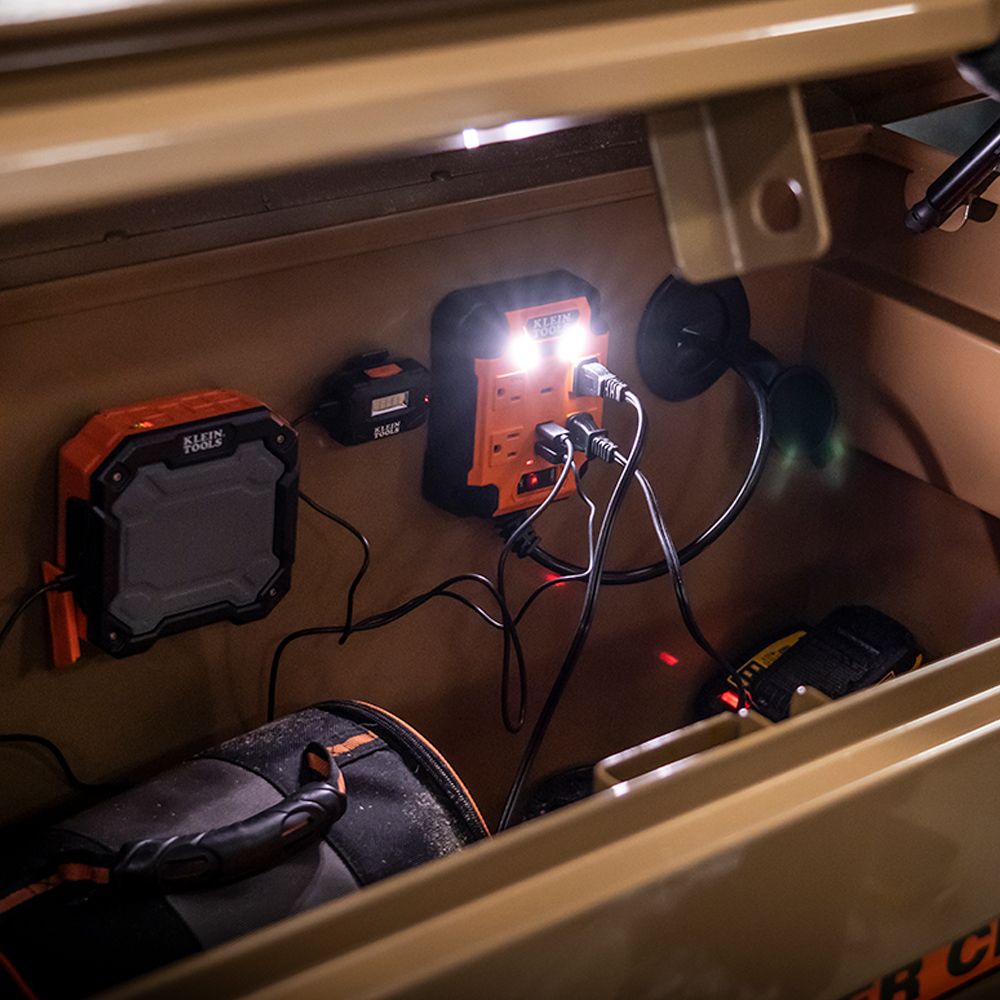 Klein Tools PowerBox 1 Mounted Power Strip with Integrated LED