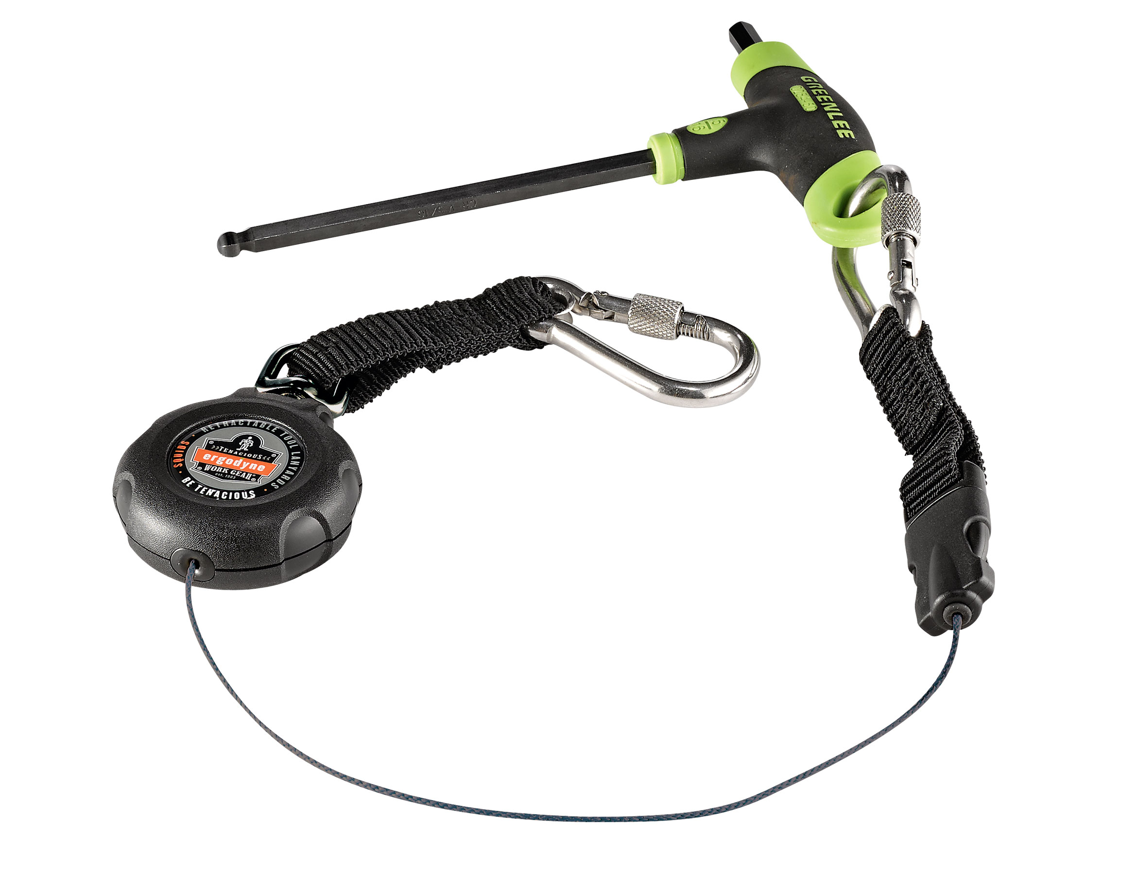 Ergodyne Squids 3000 Retractable Dual Stainless Steel Carabiner Tool Lanyard from GME Supply