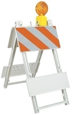 24" x 8" x 8" Type 1 Engineer Grade Sheeting Plastic Barricade Jackson Safety 3001783