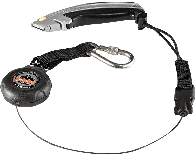Ergodyne Squids 3001 Retractable Single Carabiner Tool Lanyard with Loop End from GME Supply