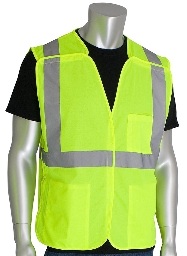 PIP ANSI Type R Class 2 Lime 3 Pocket Solid Breakaway Vest (General) from GME Supply