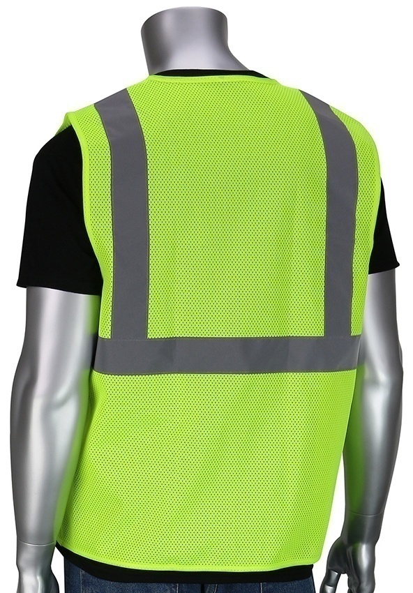 PIP ANSI Type R Class 2 Lime Dual Sized Zipper Mesh Vest (General) from GME Supply