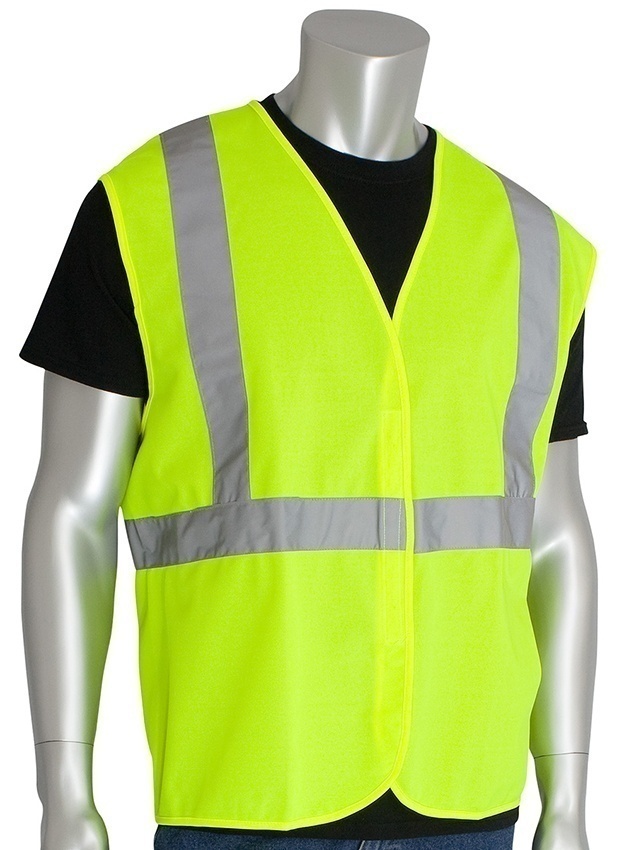 PIP ANSI Type R Class 2 Lime Hook & Loop Solid Vest from GME Supply