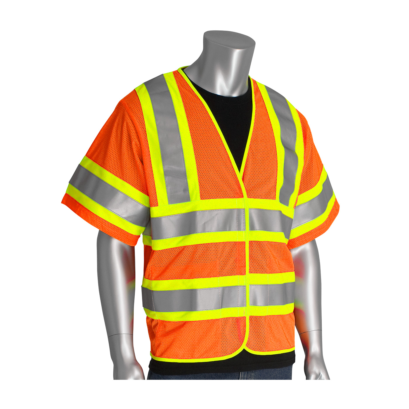 PIP ANSI Type R Class 3 FR Treated Orange Two-Tone Mesh Vest from GME Supply