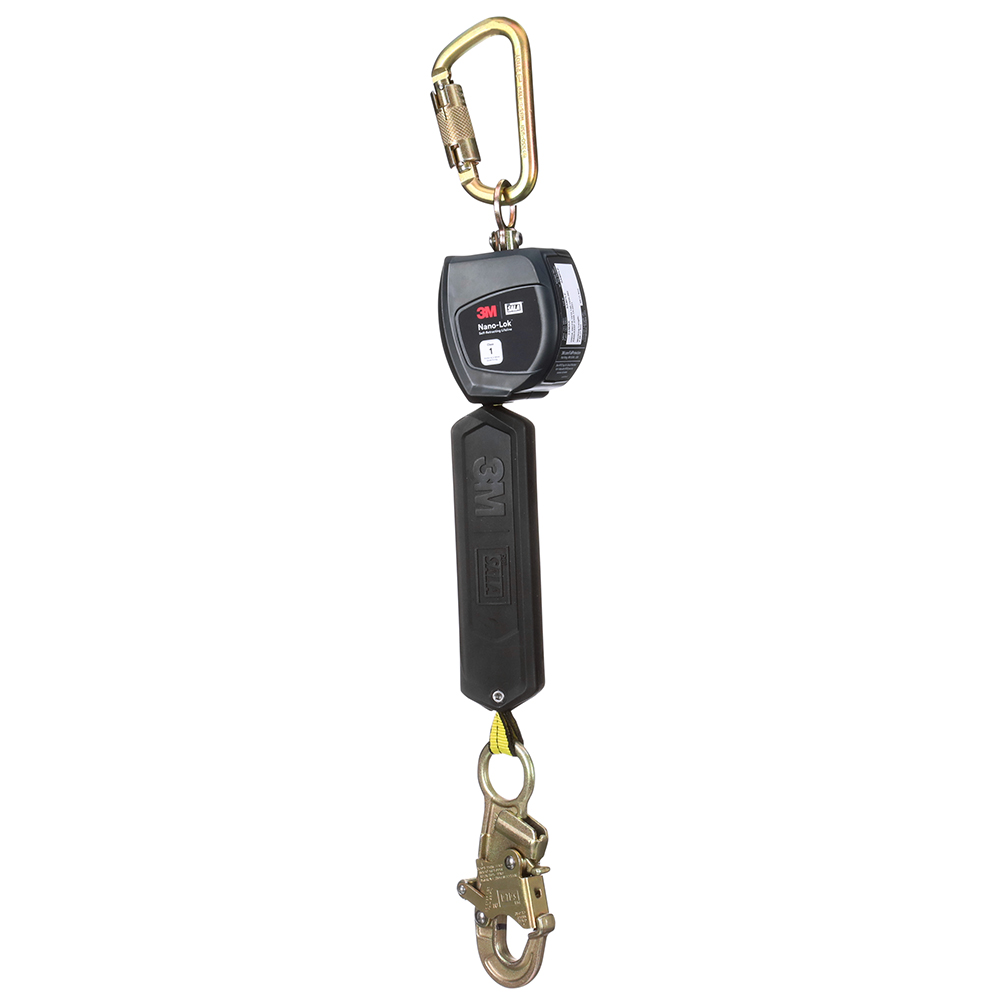 3M DBI-SALA Class 1 Overhead Mount Nano-Lok Personal Self-Retracting Lifeline with Anchor Hook from GME Supply