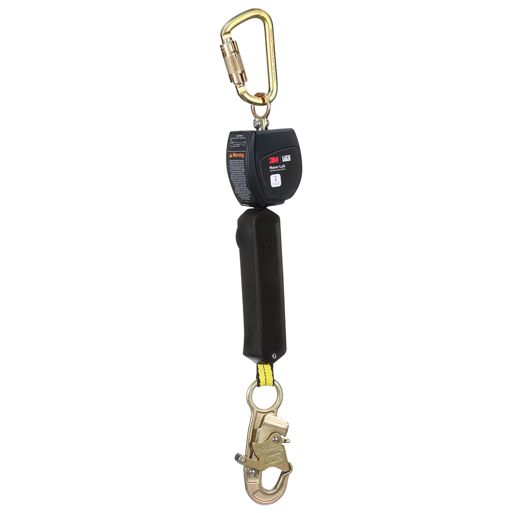 3M DBI-SALA Class 1 Overhead Mount Nano-Lok Personal Self-Retracting Lifeline with Anchor Hook from GME Supply