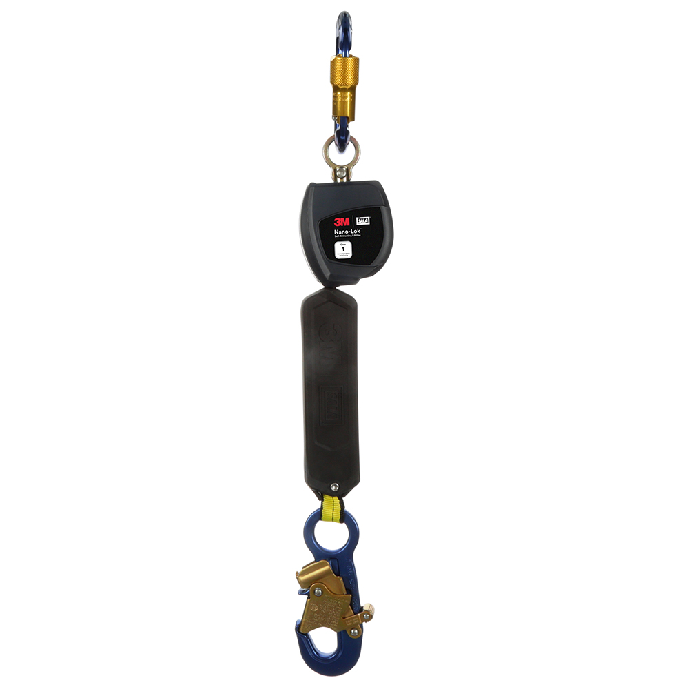3M DBI-SALA Class 1 Overhead Mount Nano-Lok Personal Self-Retracting Lifeline with Anchor Hook from GME Supply
