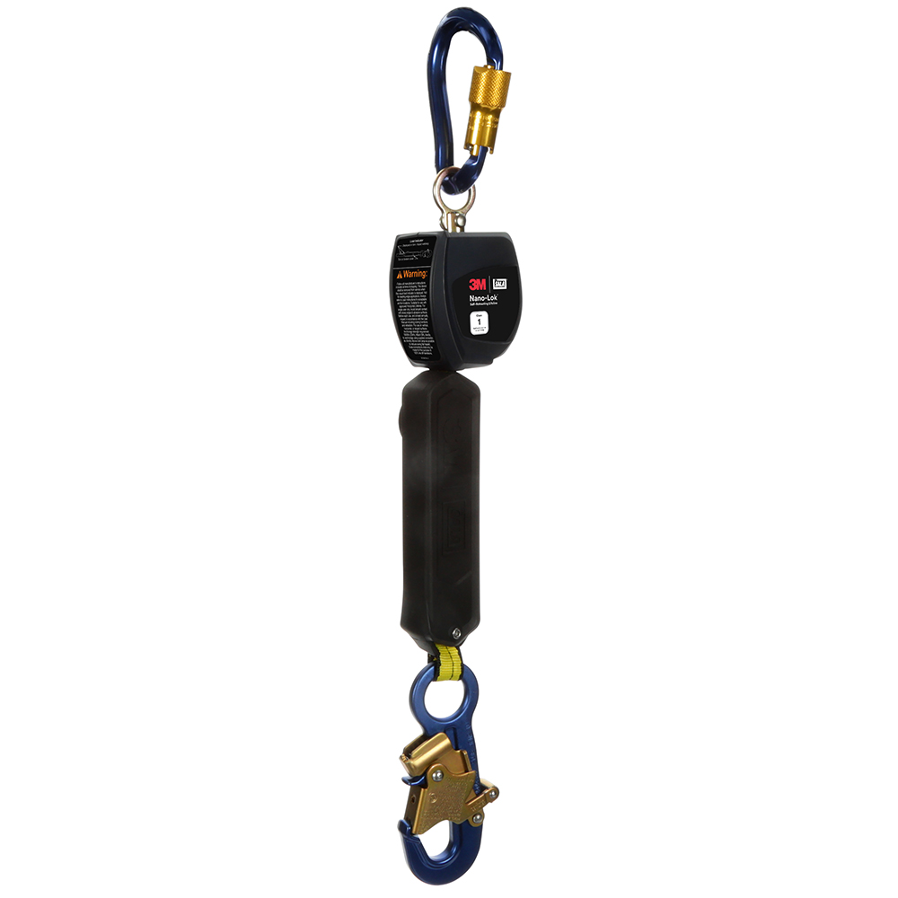 3M DBI-SALA Class 1 Overhead Mount Nano-Lok Personal Self-Retracting Lifeline with Anchor Hook from GME Supply