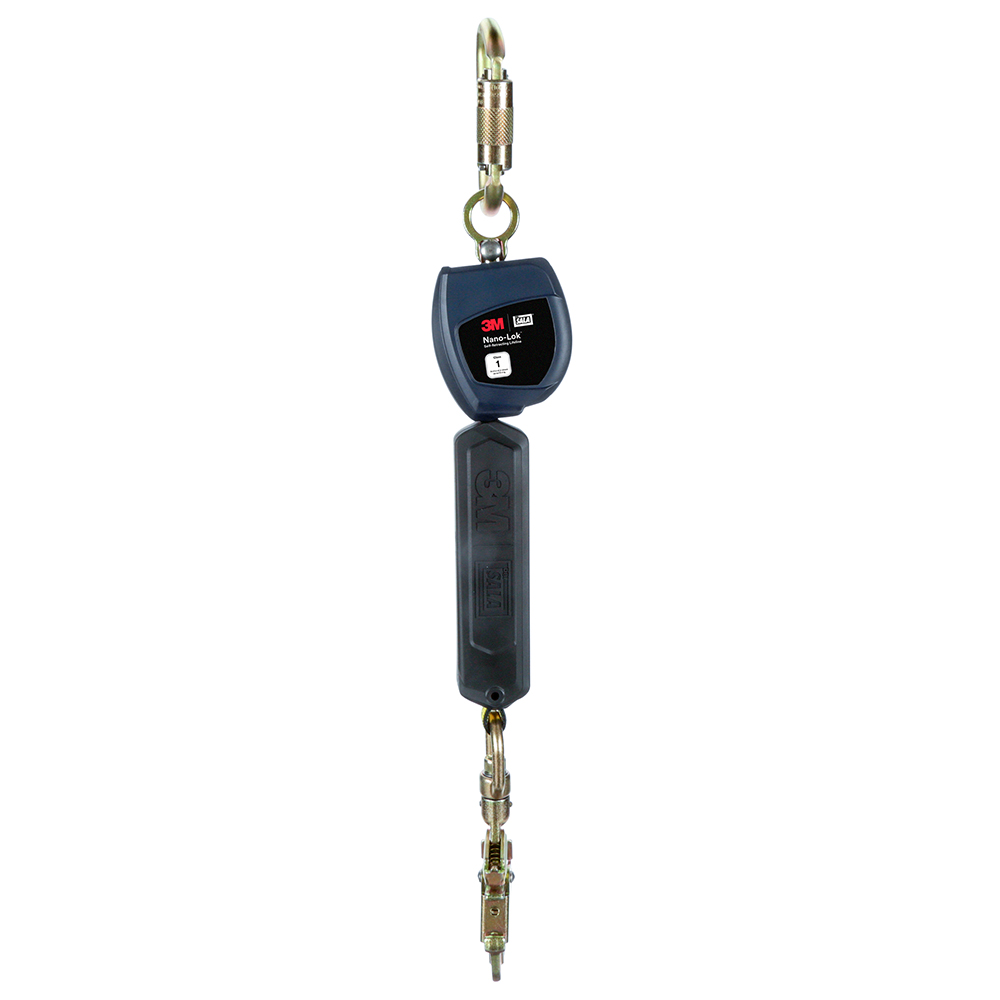 3M DBI-SALA Class 1 Overhead Mount Nano-Lok Personal Self-Retracting Lifeline with Anchor Hook from GME Supply