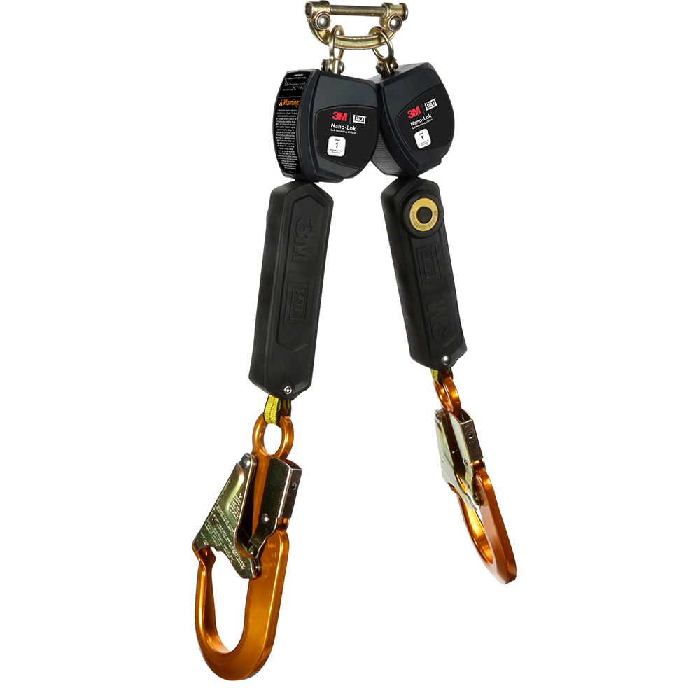 3M DBI-SALA Nano-Lok Personal Twin-Leg Self-Retracting Lifeline with Aluminum Snap Hook from GME Supply