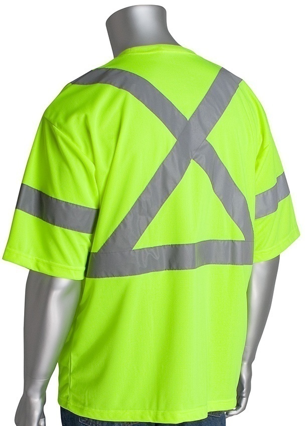PIP ANSI Type R Class 3 CSA Z96 X-Back Short Sleeve Lime T-Shirt (General) from GME Supply