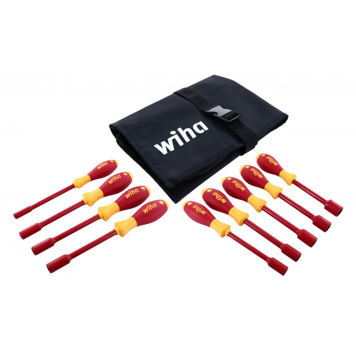 Wiha Tools 9 Piece Nut Driver Set in Roll-up Pouch from GME Supply
