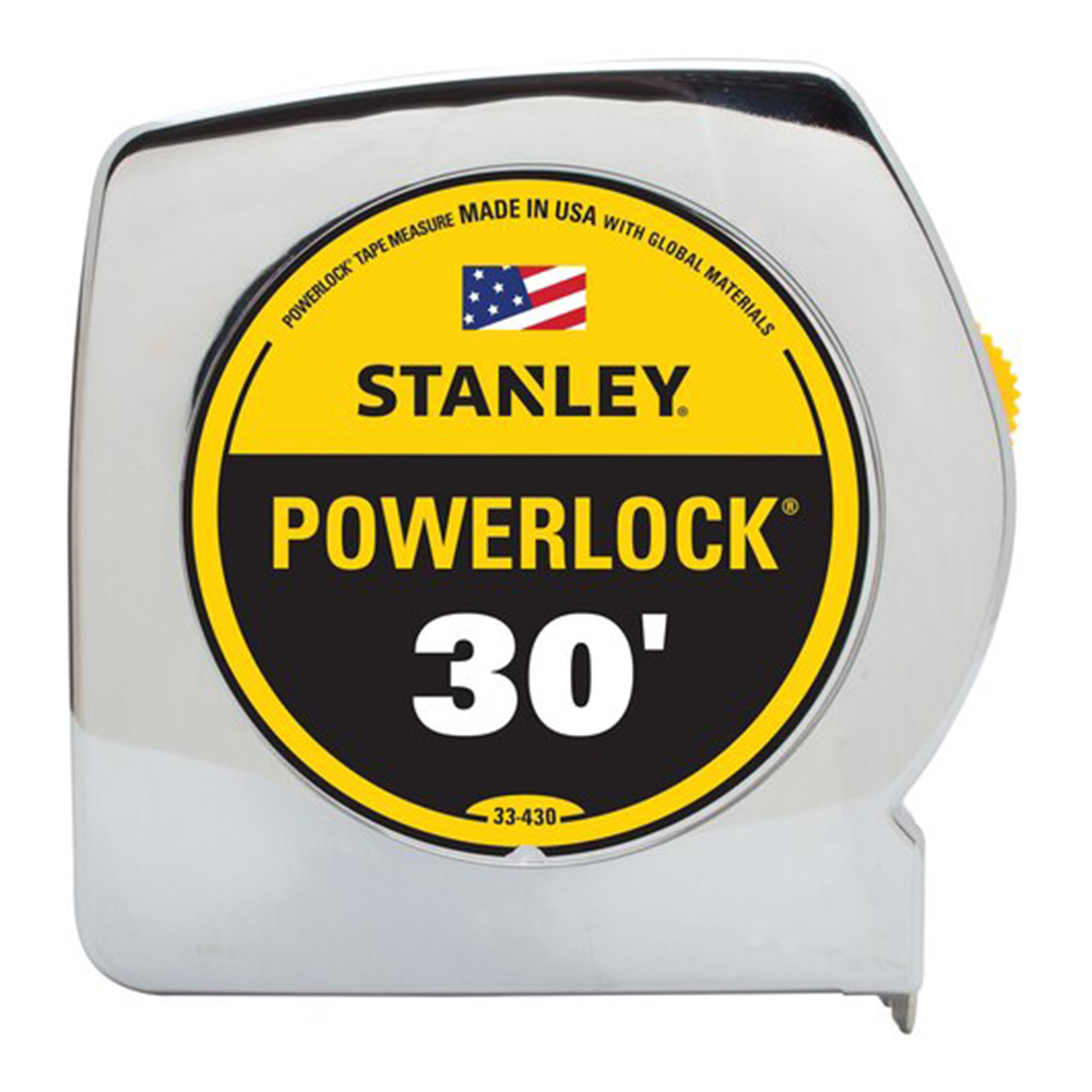 Stanley Power Lock 30 Foot Tape Measure with BladeArmor from GME Supply