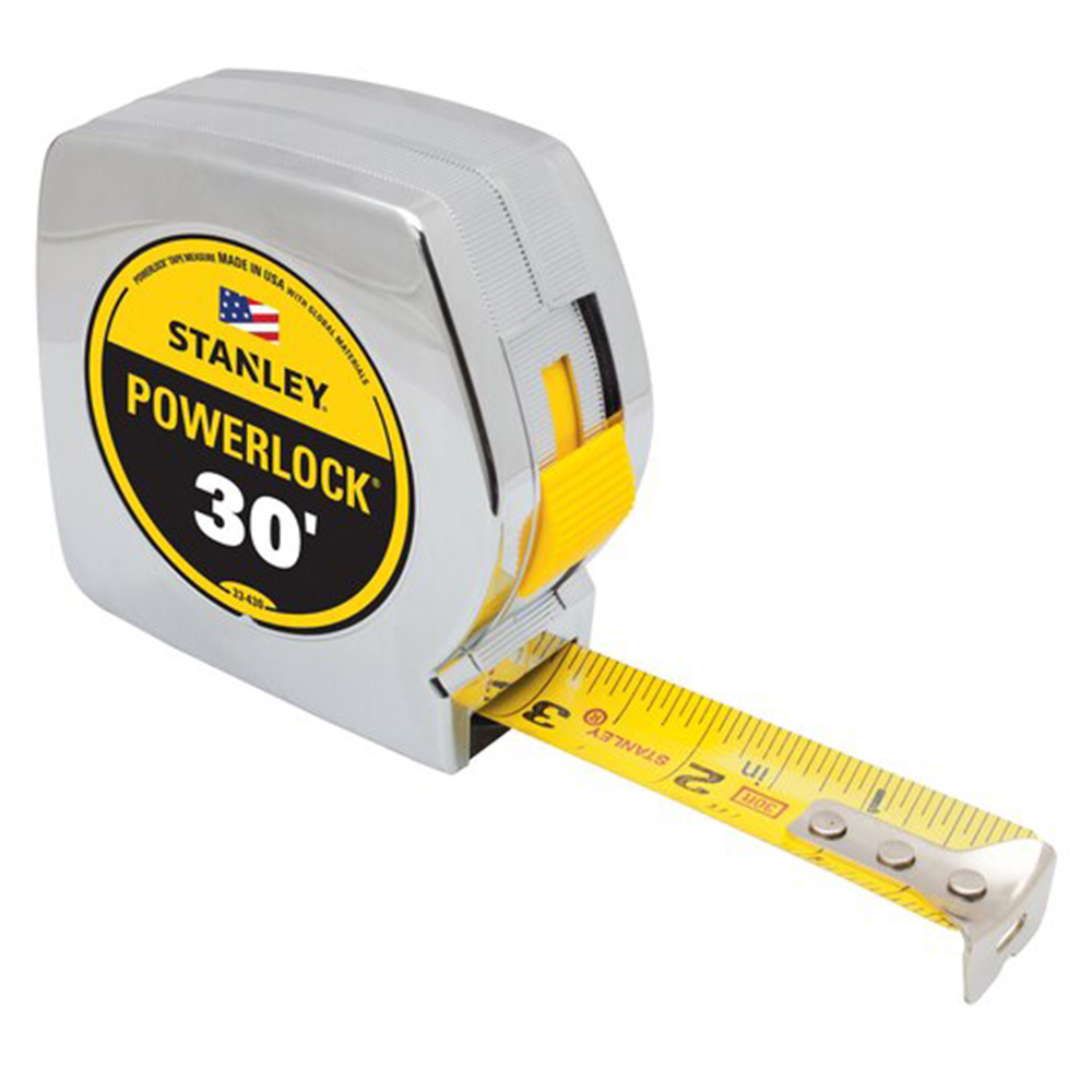 Stanley Power Lock 30 Foot Tape Measure with BladeArmor from GME Supply