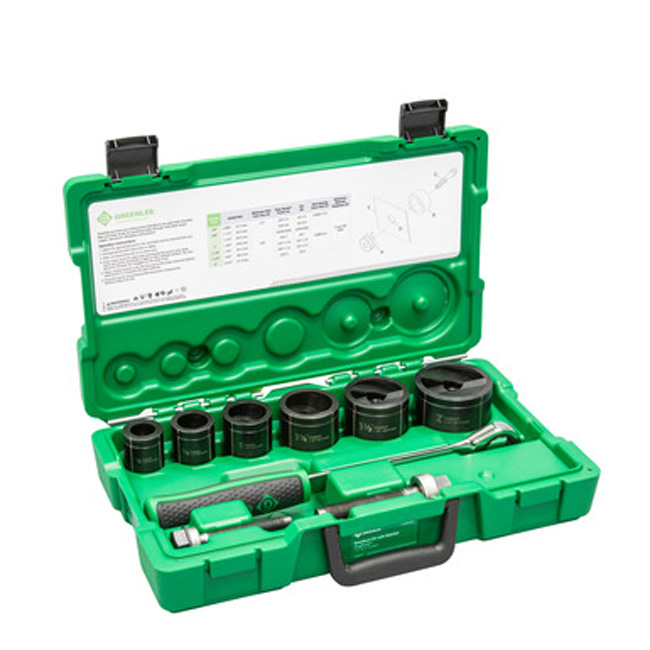 Greenlee 1/2 Inch to 2 Inch Knockout Kit with Ratchet and SlugBuster from GME Supply