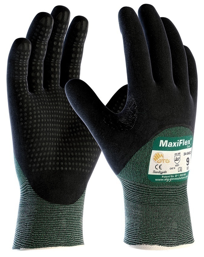 PIP MaxiFlex Cut A2 Engineered Yarn Glove with Premium Nitrile Coated MicroFoam Grip Palm, Fingers, & Knuckles (Dozen) from GME Supply