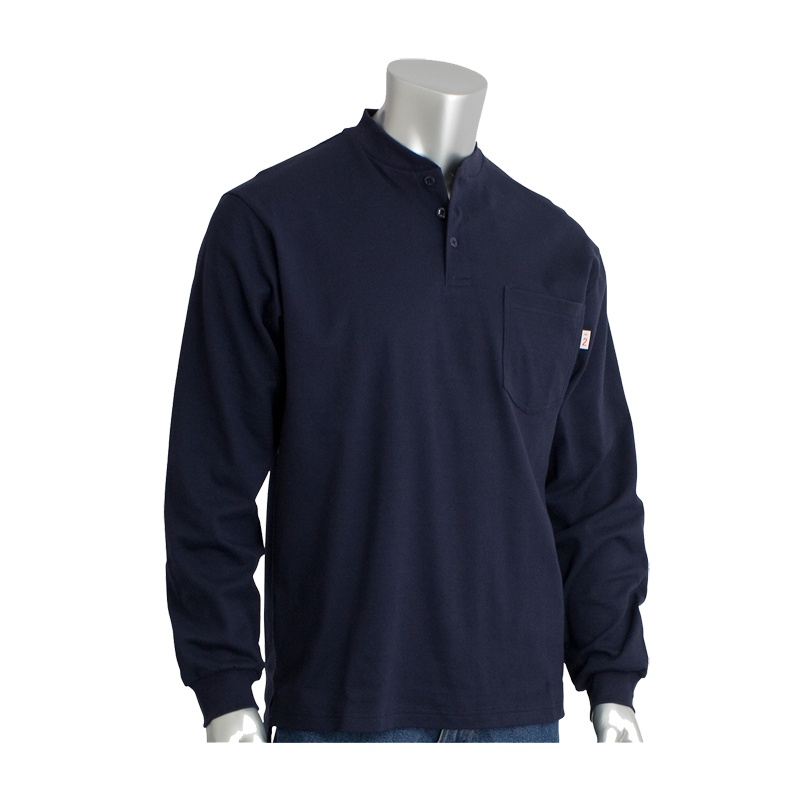 PIP ARC/FR Navy Long Sleeve Henley from GME Supply