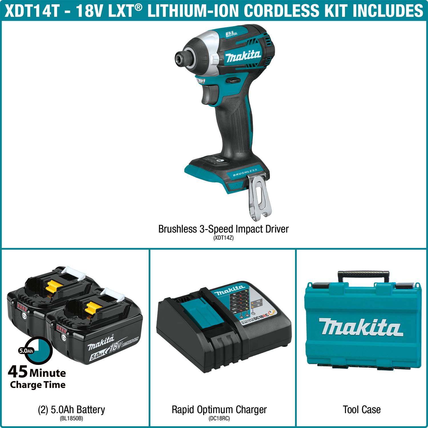 Makita 18V LXT Brushless Cordless Quick-Shift Mode 3-Speed Impact Driver Kit from GME Supply