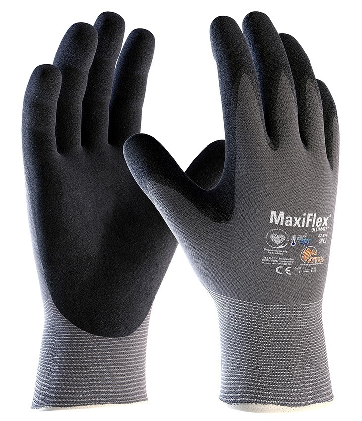 MaxiFlex 42-874 Ultimate AD-APT Nitrile Coated Nylon Gloves - Single Pair from GME Supply