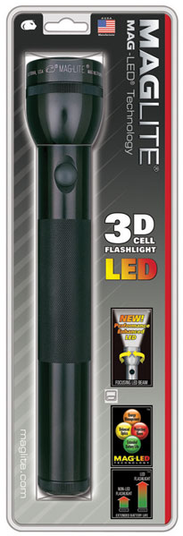 ST3D016 Maglite LED 3 Cell D Black Flashlight