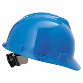 MSA V-Gard Protective Hard Cap w/Fas-Trac Ratchet Suspension-Blue from GME Supply