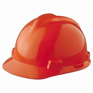 MSA V-Gard Protective Hard Cap w/Fas-Trac Ratchet Suspension-Orange from GME Supply