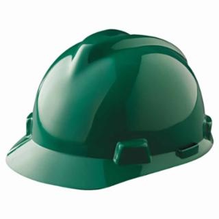 MSA V-Gard Protective Hard Cap w/Fas-Trac Ratchet Suspension-Green from GME Supply