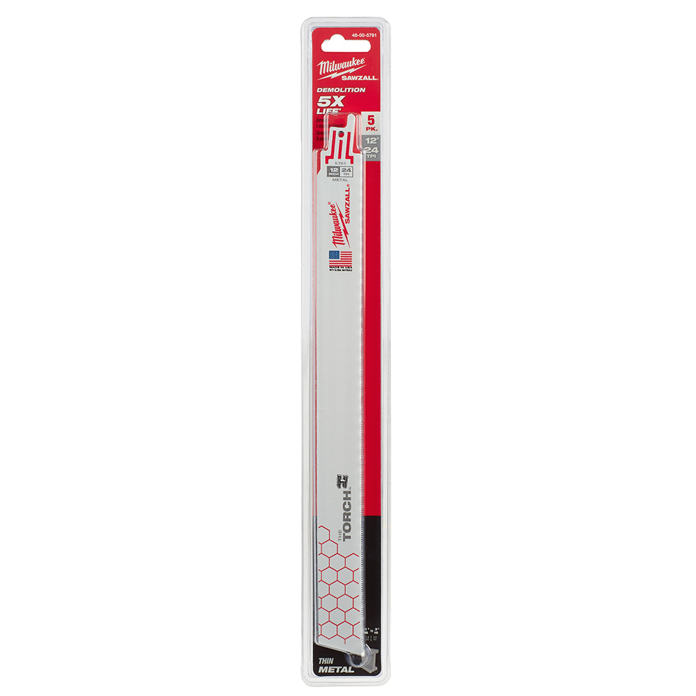 Milwaukee 24 TPI Metal Demolition Torch SAWZALL Blade (5 Pack) from GME Supply