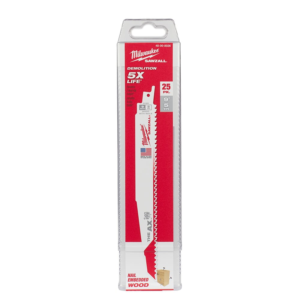 Milwaukee 5 TPI Wood with Nails AX SAWZALL Blade (25 Pack)