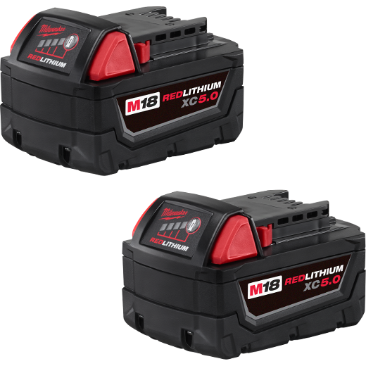 Milwaukee M18 REDLITHIUM XC 5.0 Extended Capactiy Battery (2 Pack) from GME Supply