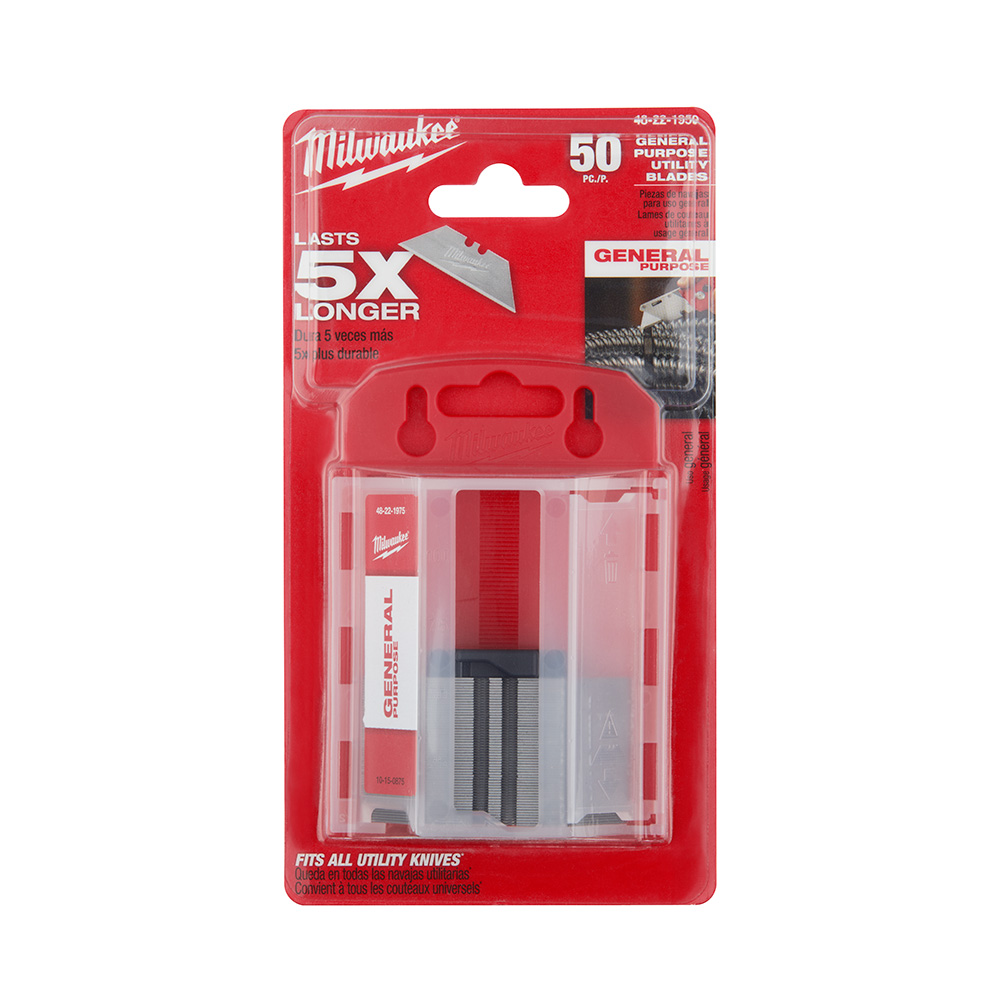 Milwaukee General Purpose Utility Blades with Dispenser (50 Pack)