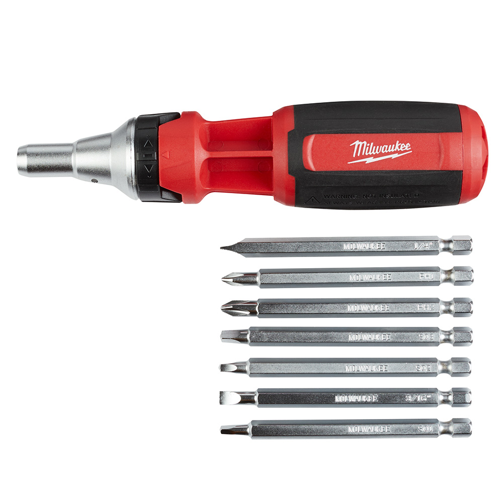 Milwaukee 9-in-1 Square Drive Ratcheting Multi-Bit Driver from GME Supply
