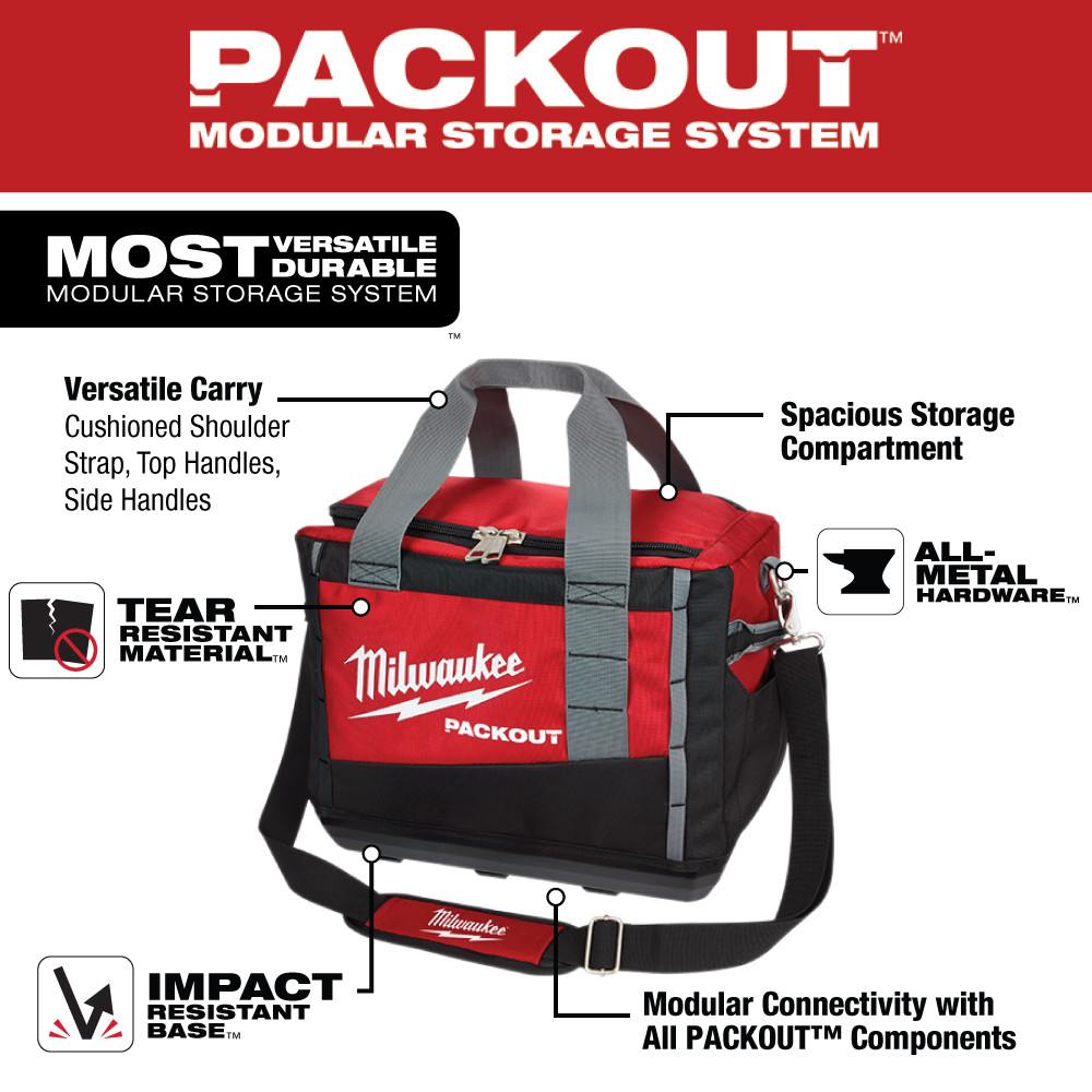 Milwaukee PACKOUT™ Structured Open 15" Tote 48228317 | Milwaukee Tool