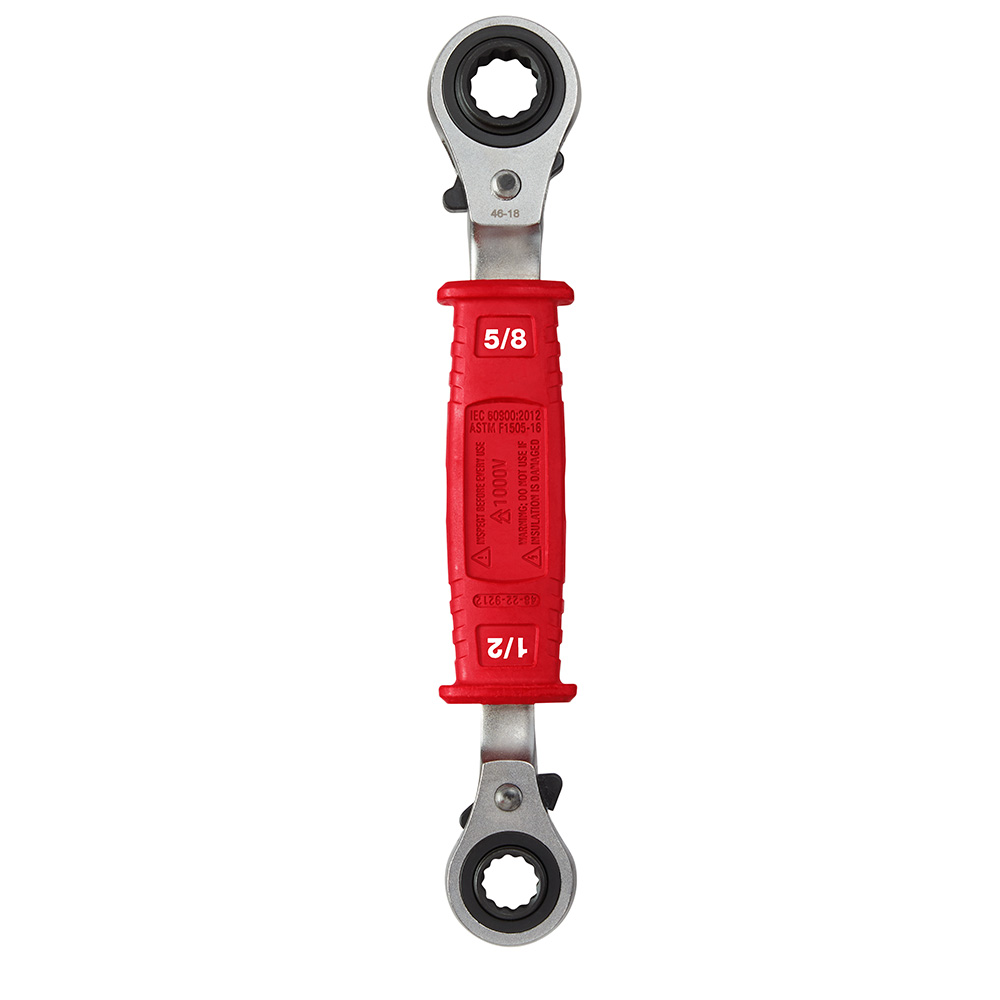 Milwaukee Lineman's 4-in-1 Insulated Ratcheting Box Wrench from GME Supply