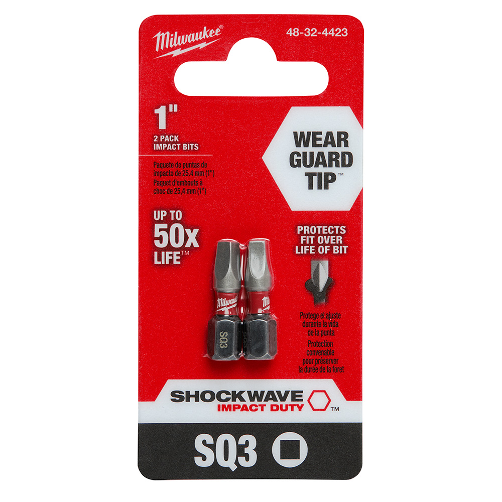 Milwaukee Shockwave Insert Bit Square Recess #3 from GME Supply