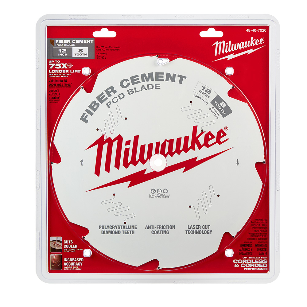 Milwaukee 12 inch PCD/Fiber Cement Blade from GME Supply