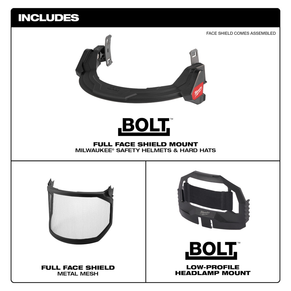 Milwaukee BOLT Mesh Full Face Shield from GME Supply