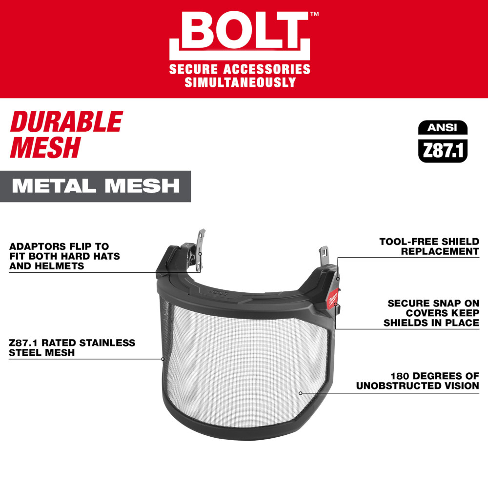 Milwaukee BOLT Mesh Full Face Shield from GME Supply