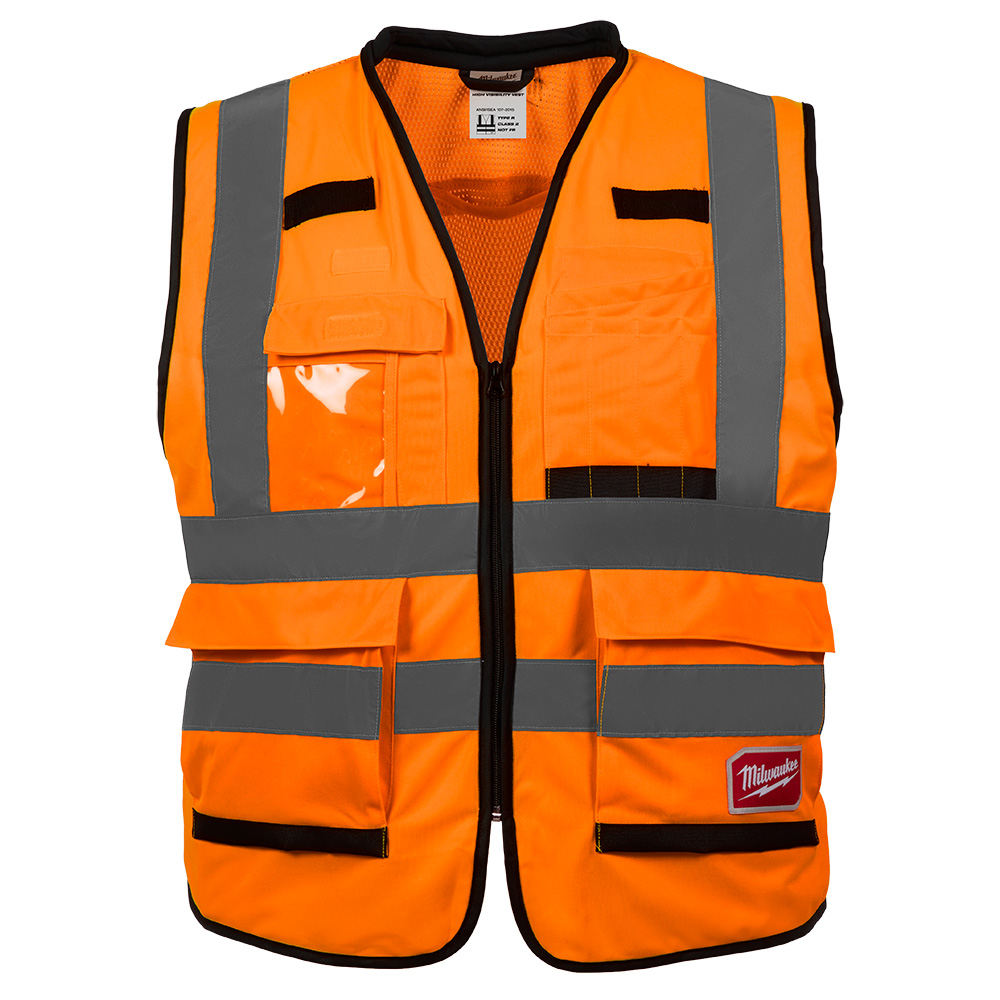 Milwaukee Class 2 High Visibility Orange Performance Safety Vest from GME Supply